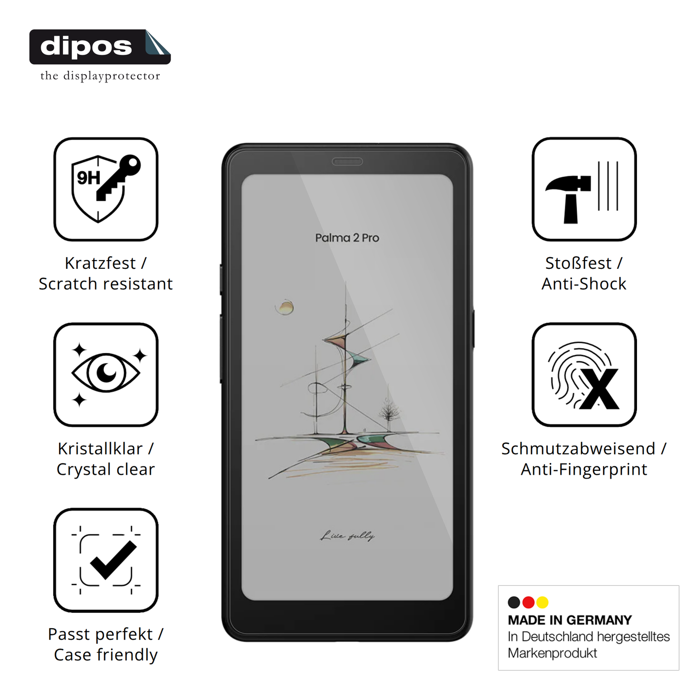 Displayschutz hergestellt in Deutschland, höchste Qualität made in Germany