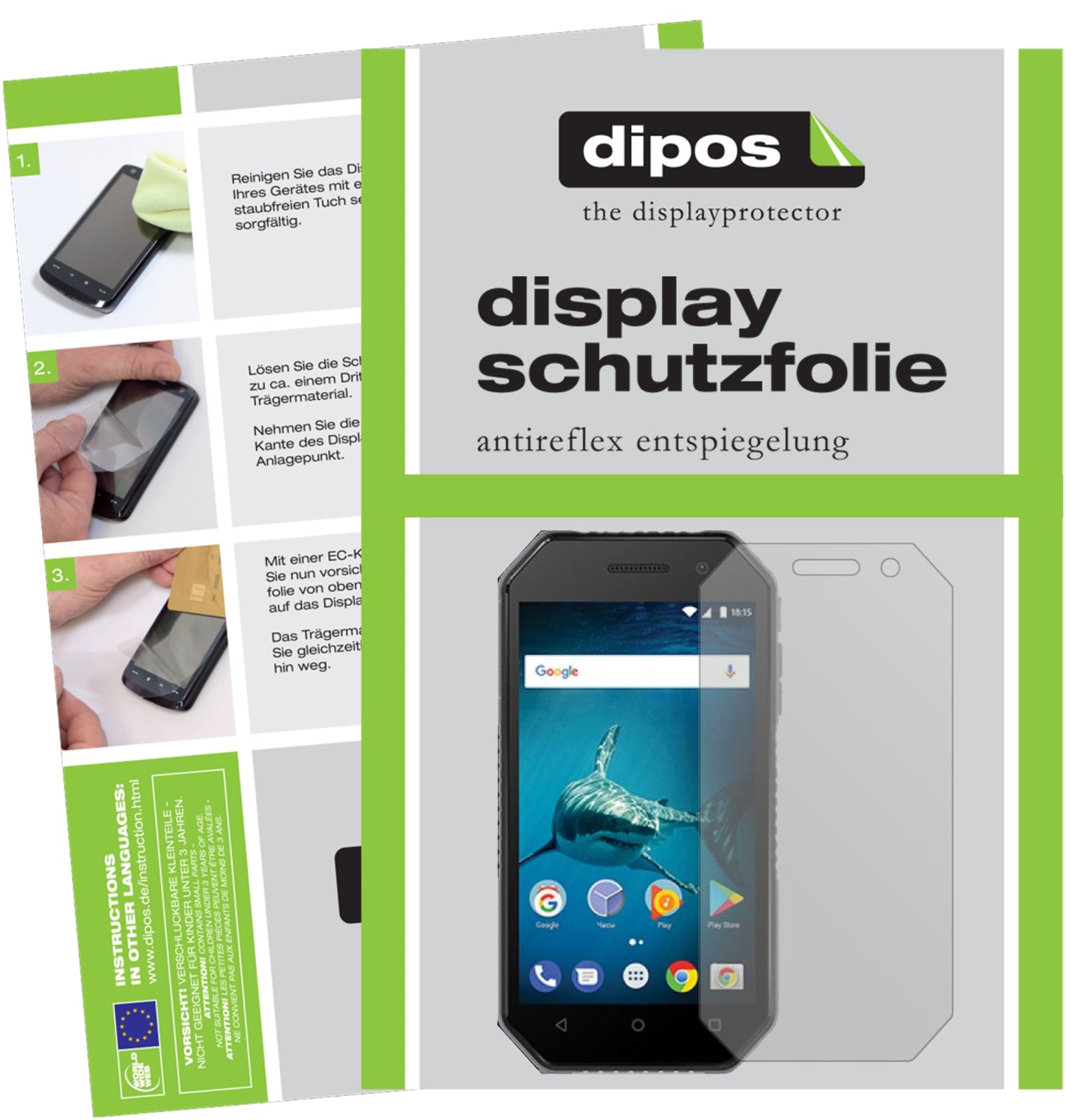 Mattes Panzerglas: Entspiegelte, dünne Folie, Fingerabdruckresistenz und Bildschirmschutz für BQ-Mobile 4077 Shark Mini