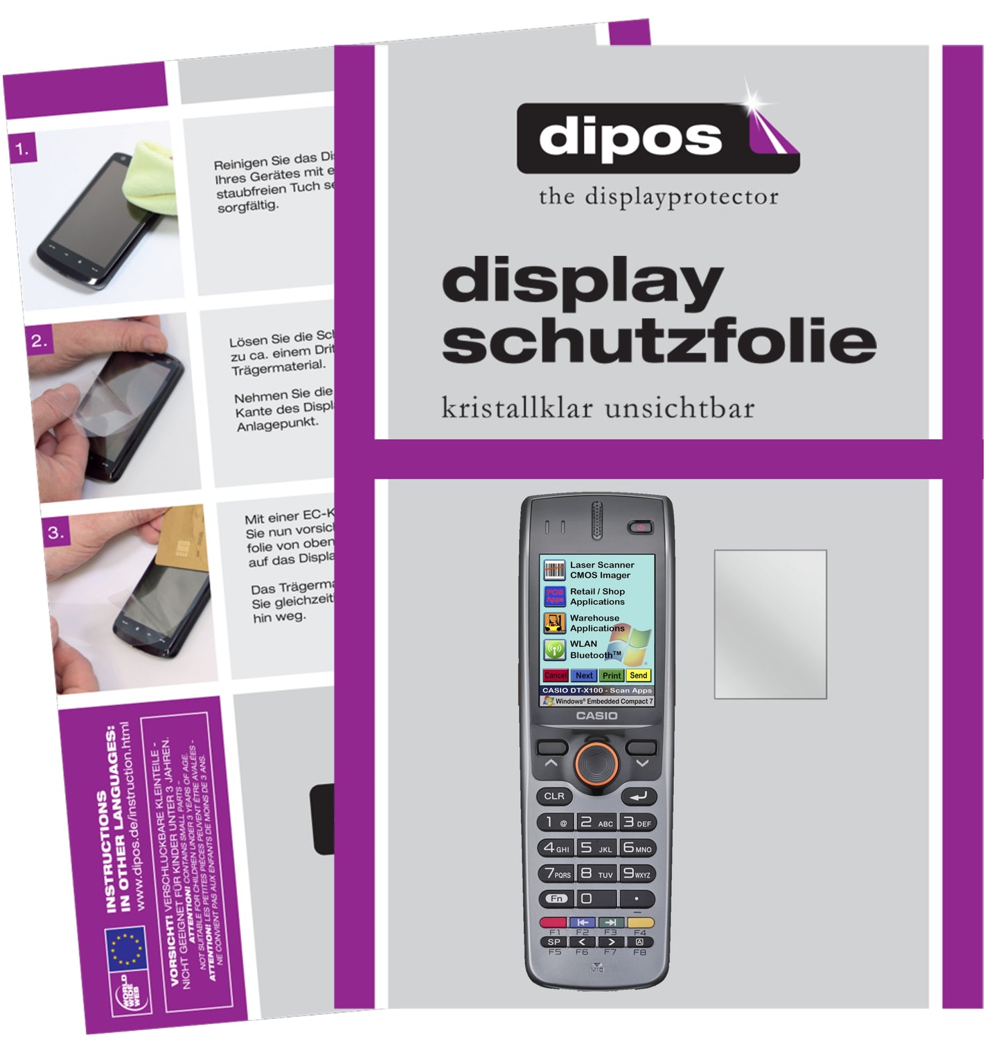 Kristallklare, dünne Schutzfolie: Kratzfest & passgenau für Casio-DT-X100