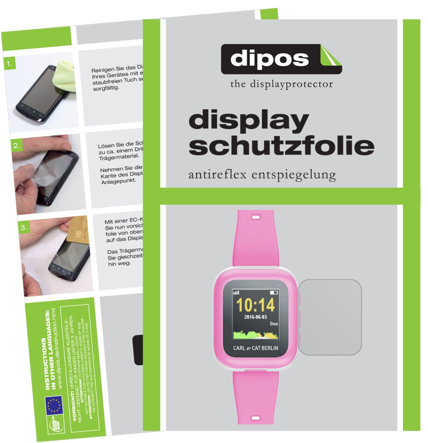 Mattes Panzerglas: Schutz vor Brüchen, Fingerabdrücken und Bildschirmblendung für CAT-Carl Kids