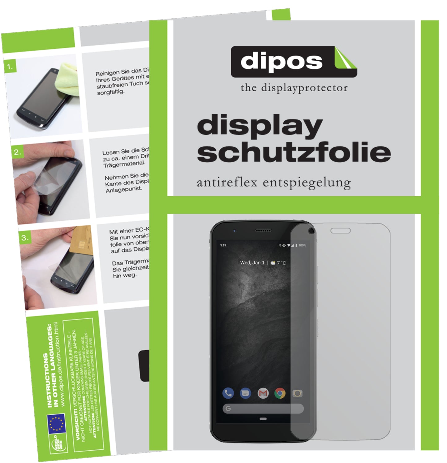 Mattes Panzerglas: Entspiegelte, dünne Folie, Fingerabdruckresistenz und Bildschirmschutz für Caterpillar-Cat S52