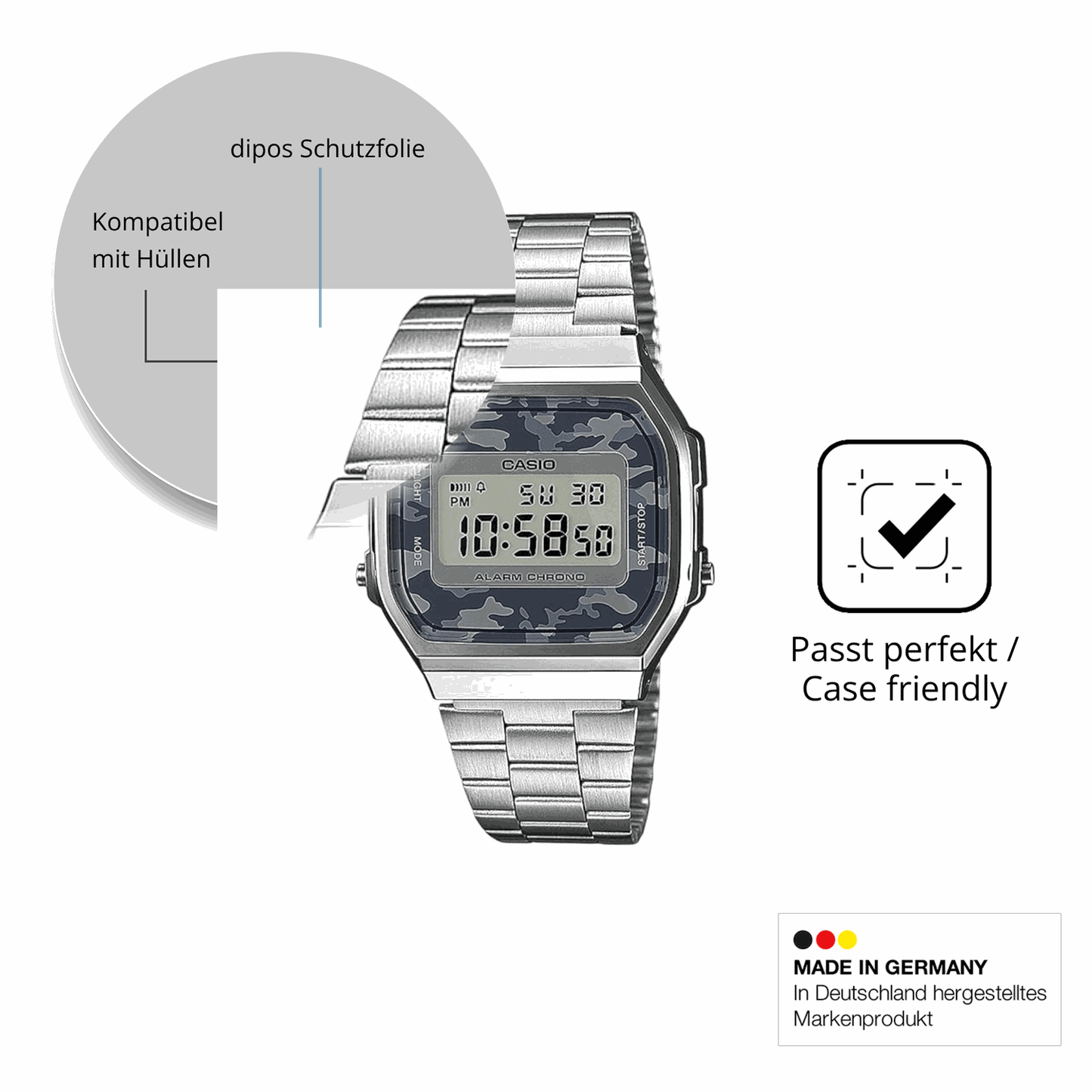 Schutzfolie mit optimaler Passform, zur Verwendung mit H�llen geeignet