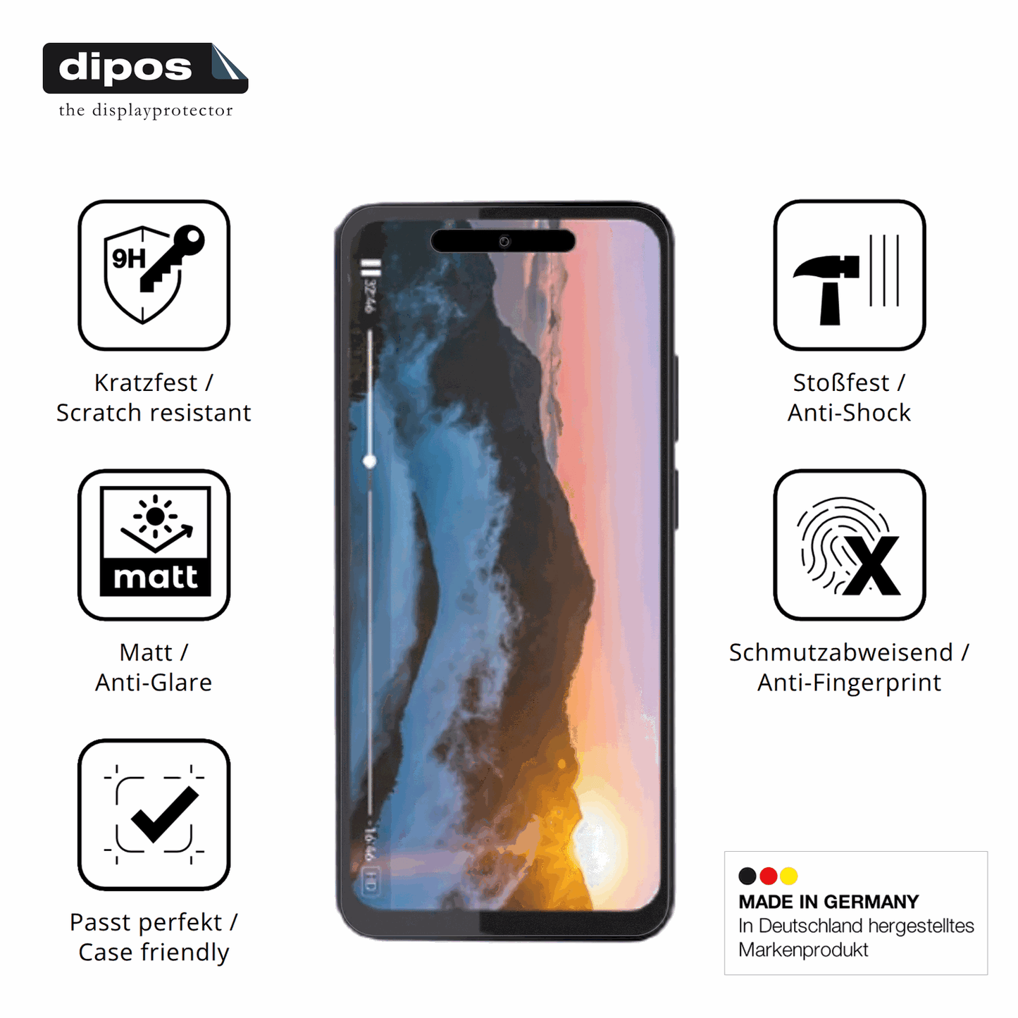 Displayschutz hergestellt in Deutschland, höchste Qualität made in Germany