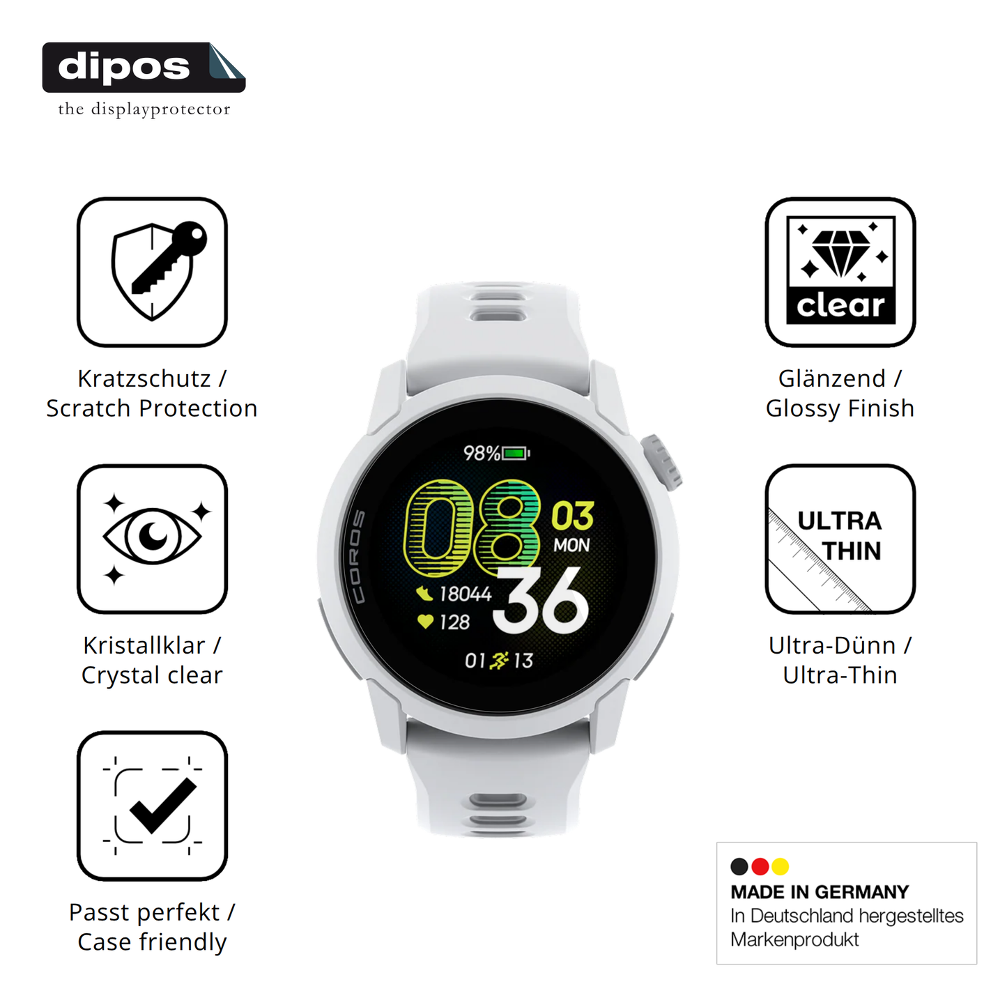 Displayschutz hergestellt in Deutschland, höchste Qualität made in Germany