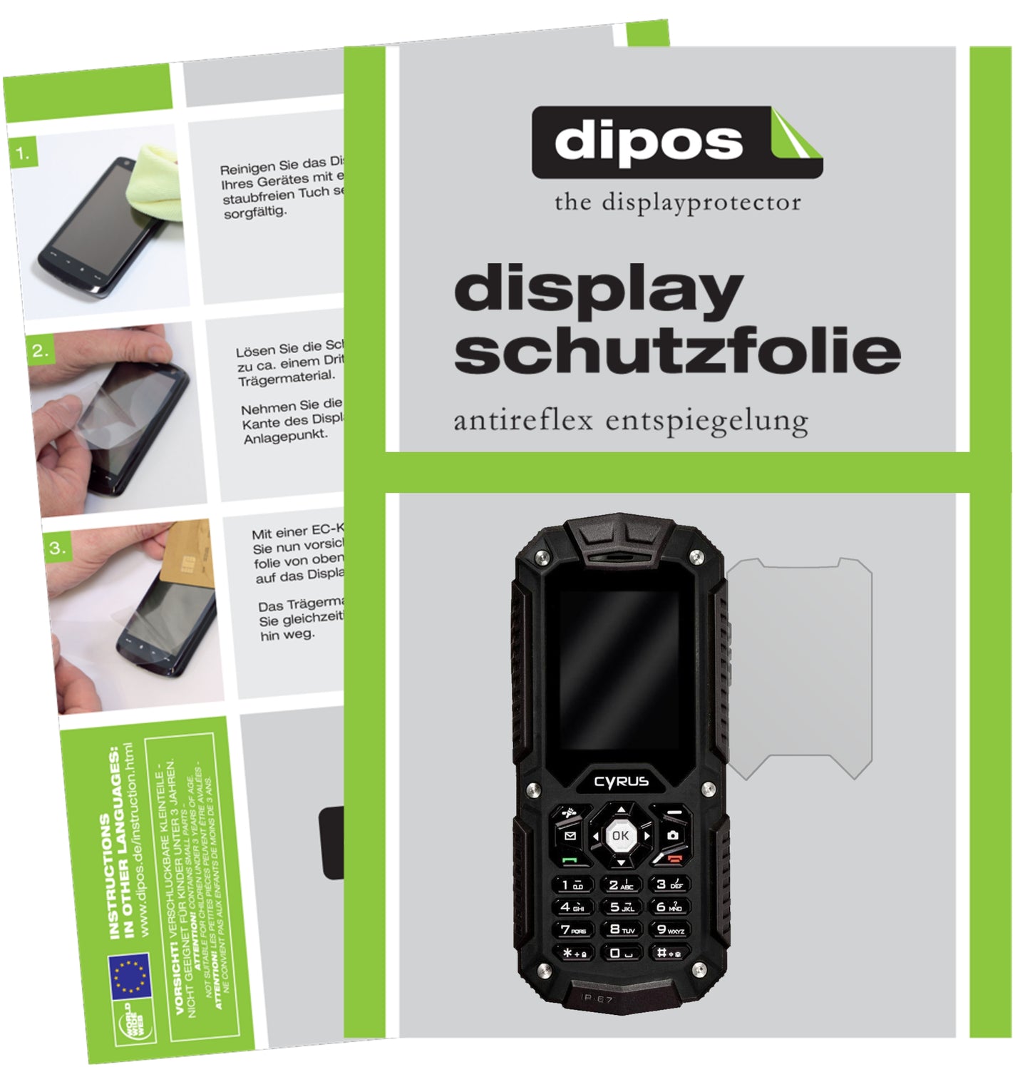 Mattes Panzerglas: Entspiegelte, dünne Folie, Fingerabdruckresistenz und Bildschirmschutz für Cyrus-CM6