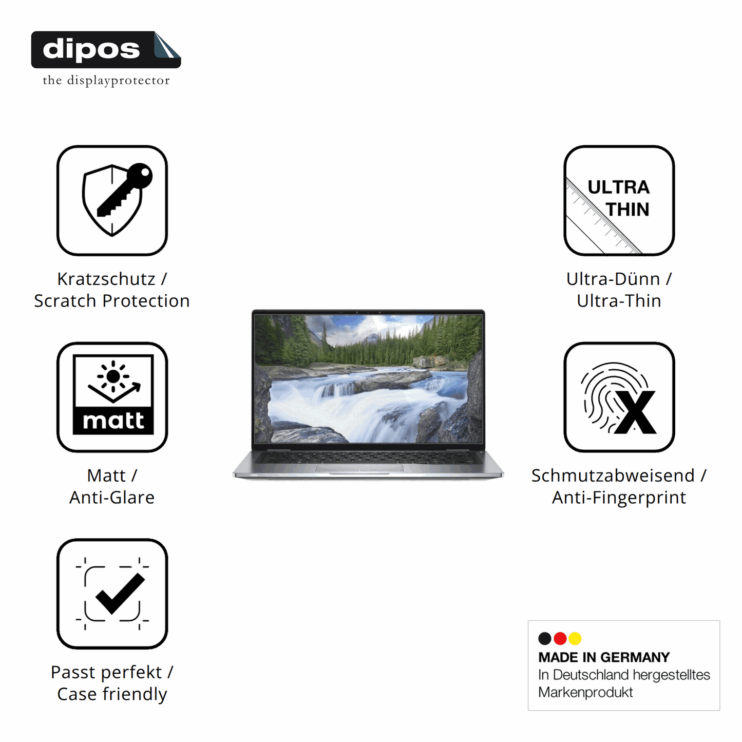 Displayschutz hergestellt in Deutschland, höchste Qualität made in Germany