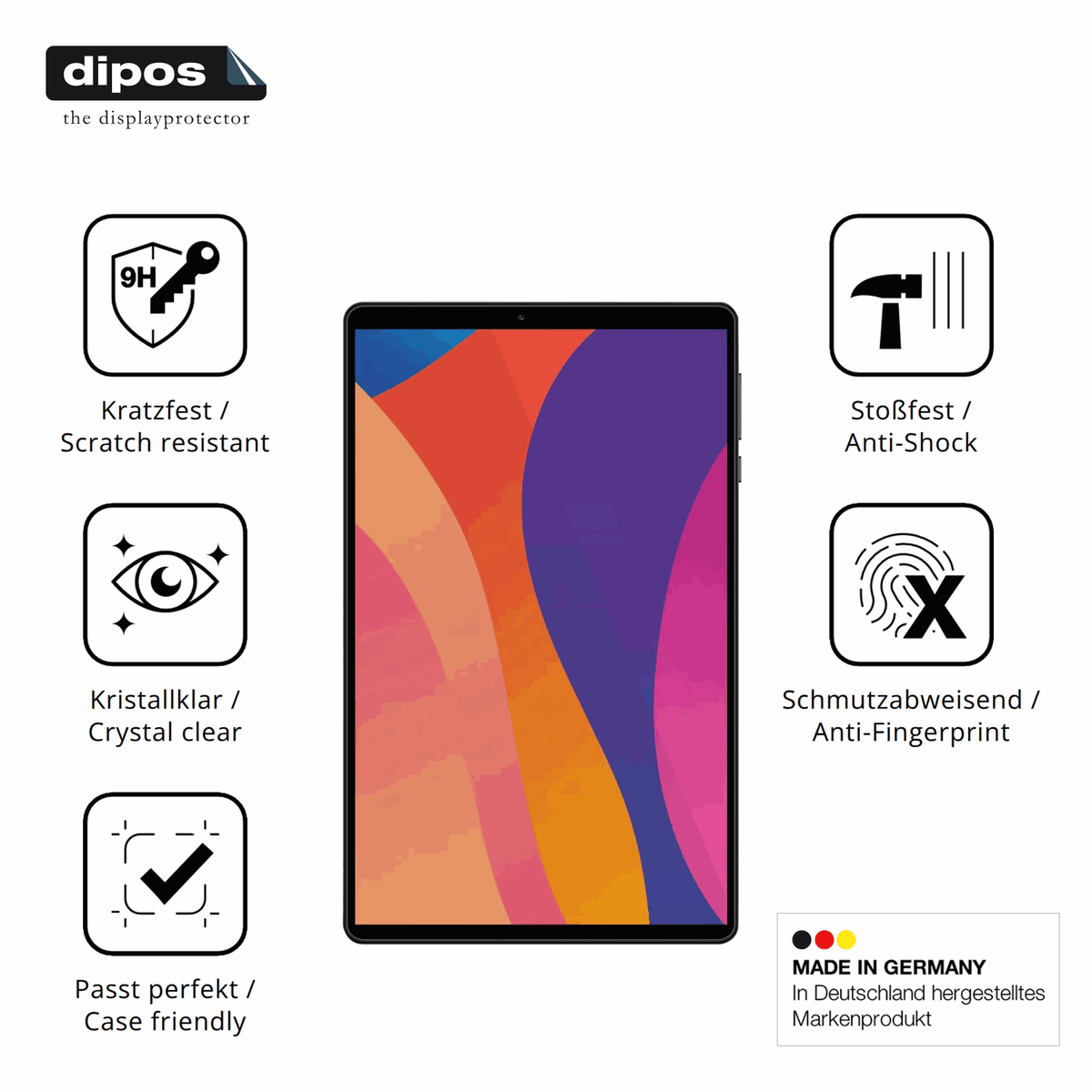Displayschutz hergestellt in Deutschland, höchste Qualität made in Germany