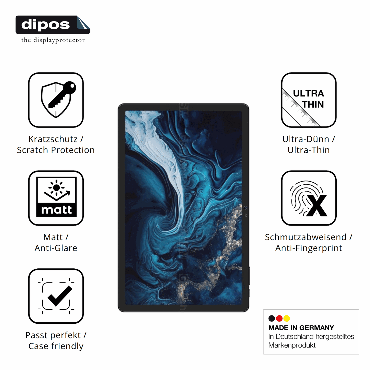 2x Schutzfolie matt für Digma Pro Prime 18 11 Zoll Display-Schutzfolie