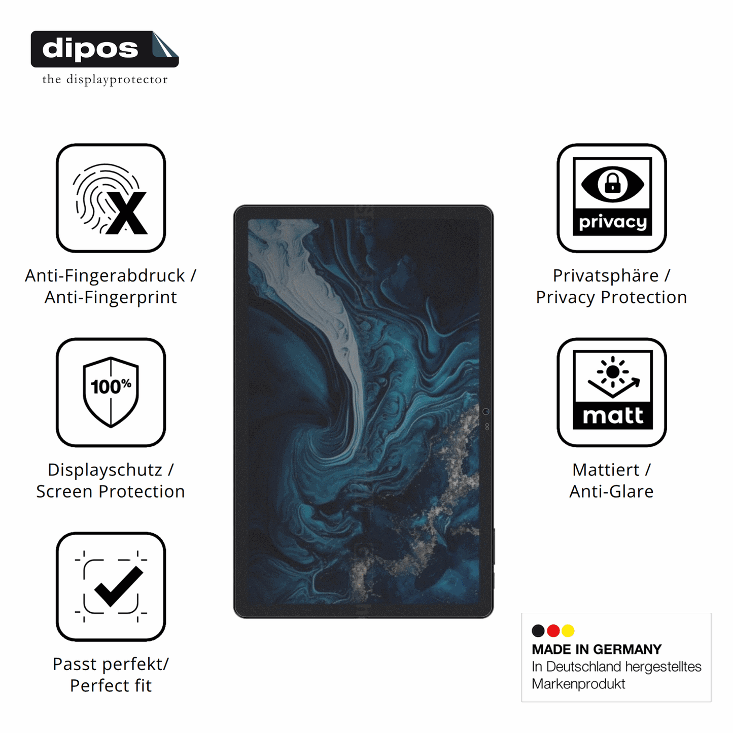 Blickschutzfolie für Digma Pro Prime 18 11 Zoll matt Schutzfolie Privacy