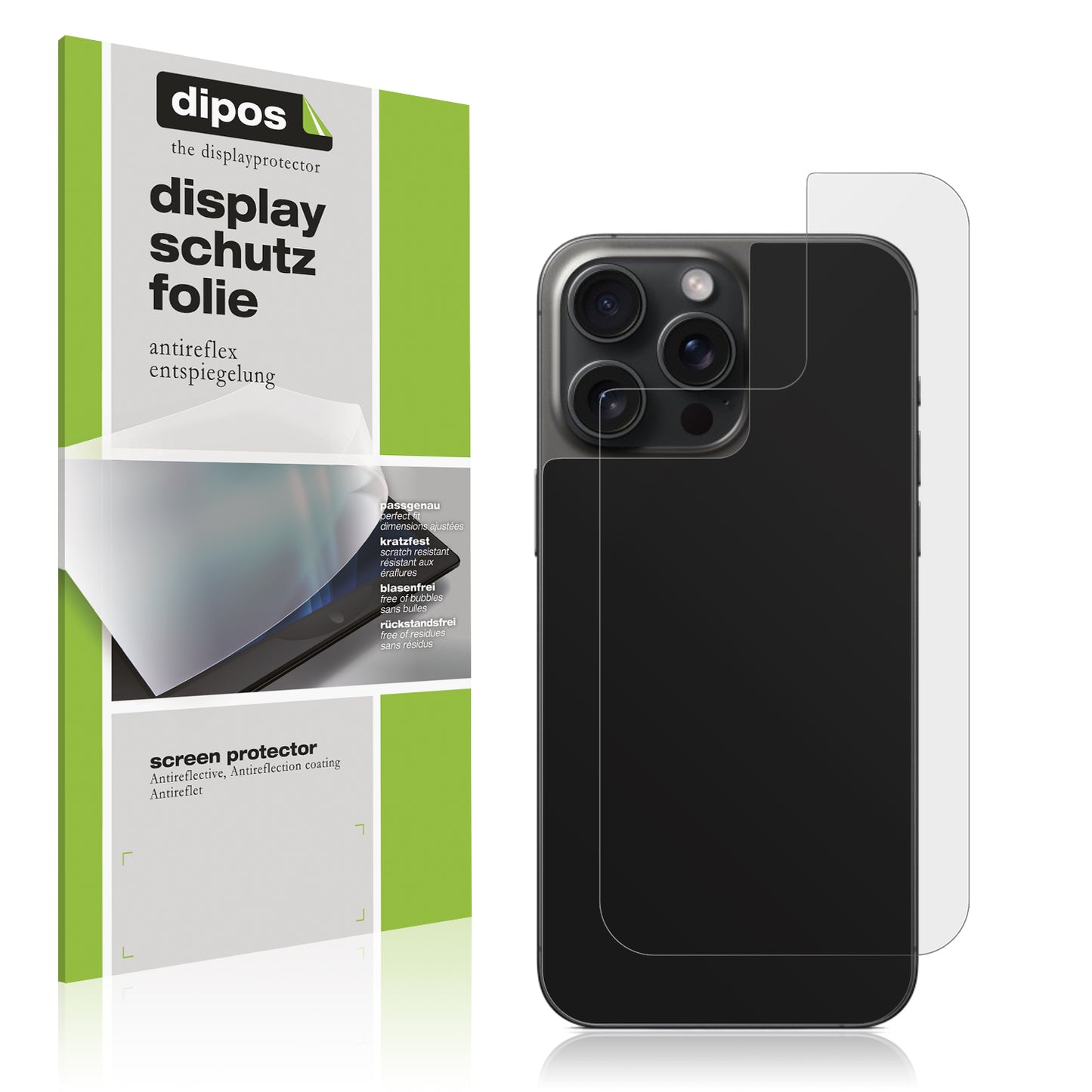 Displayschutzfolie passend für Apple iPhone 15 Pro Rückseite