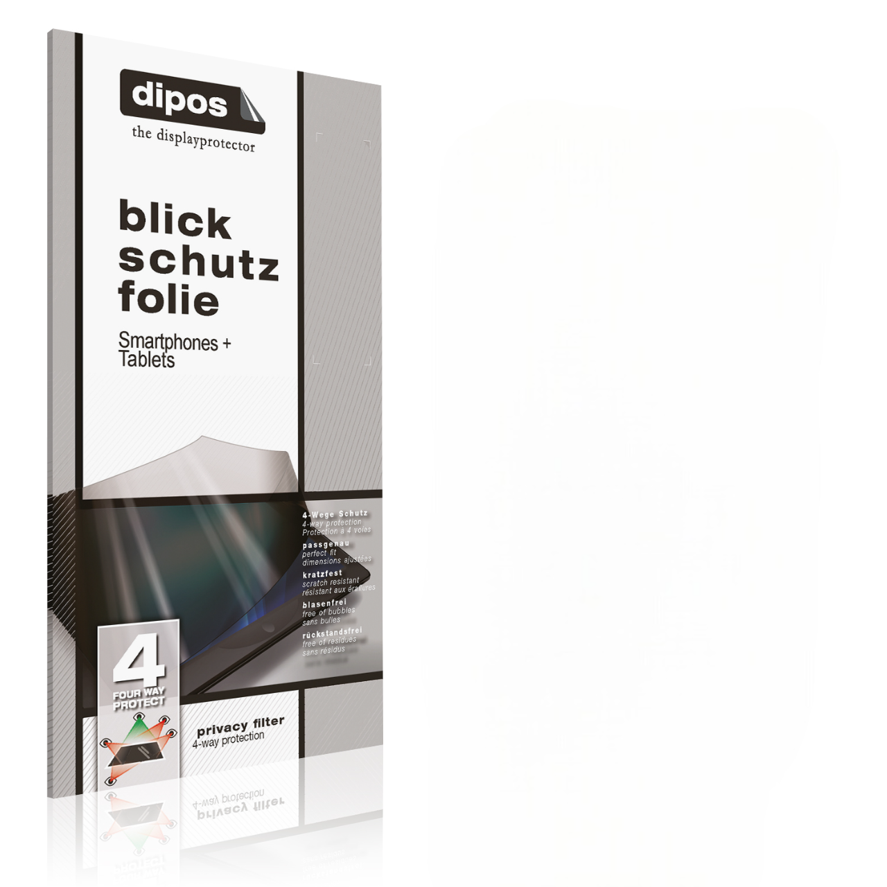 Blickschutzfolie: Mattierte Panzerglas-Oberfläche, perfekte Passform, Lesbarkeit nur für Nutzer.