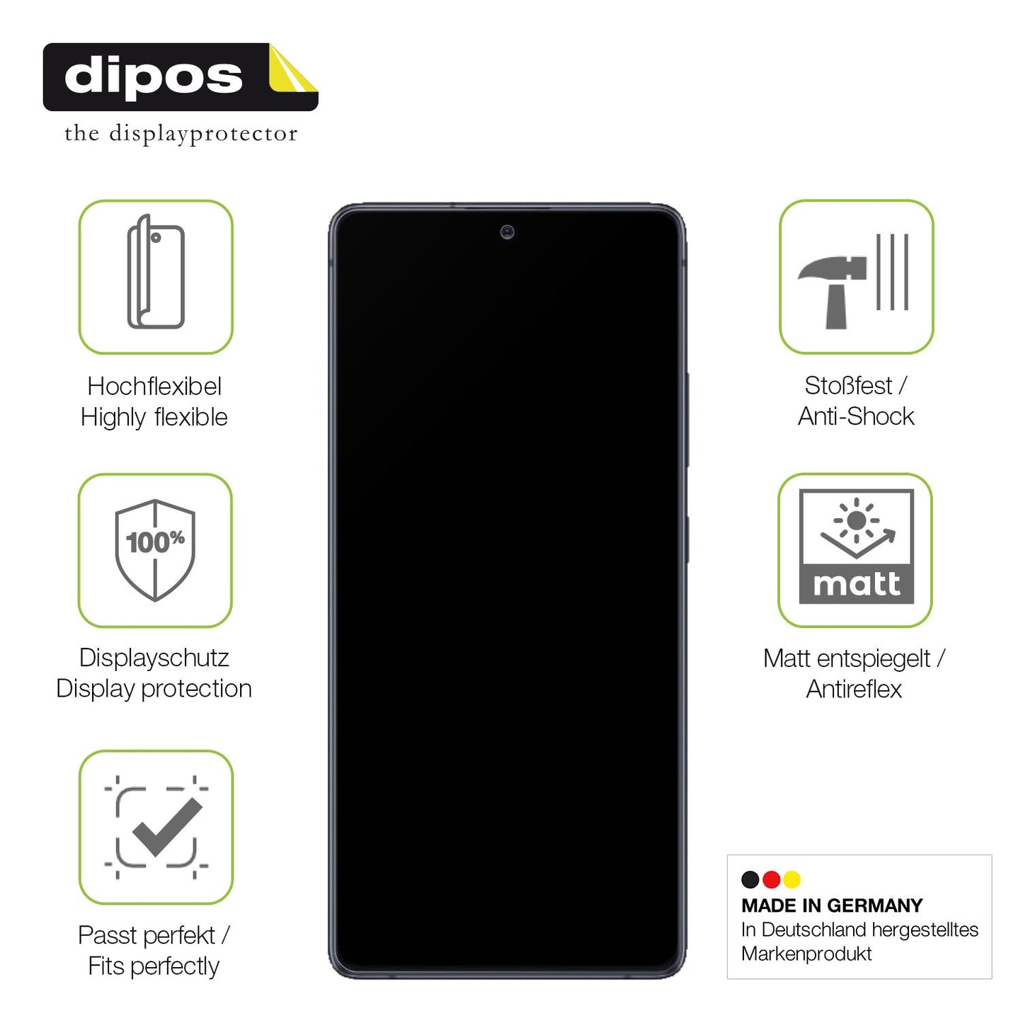 2x Full Cover Schutzfolie matt für Samsung Galaxy S10 Lite