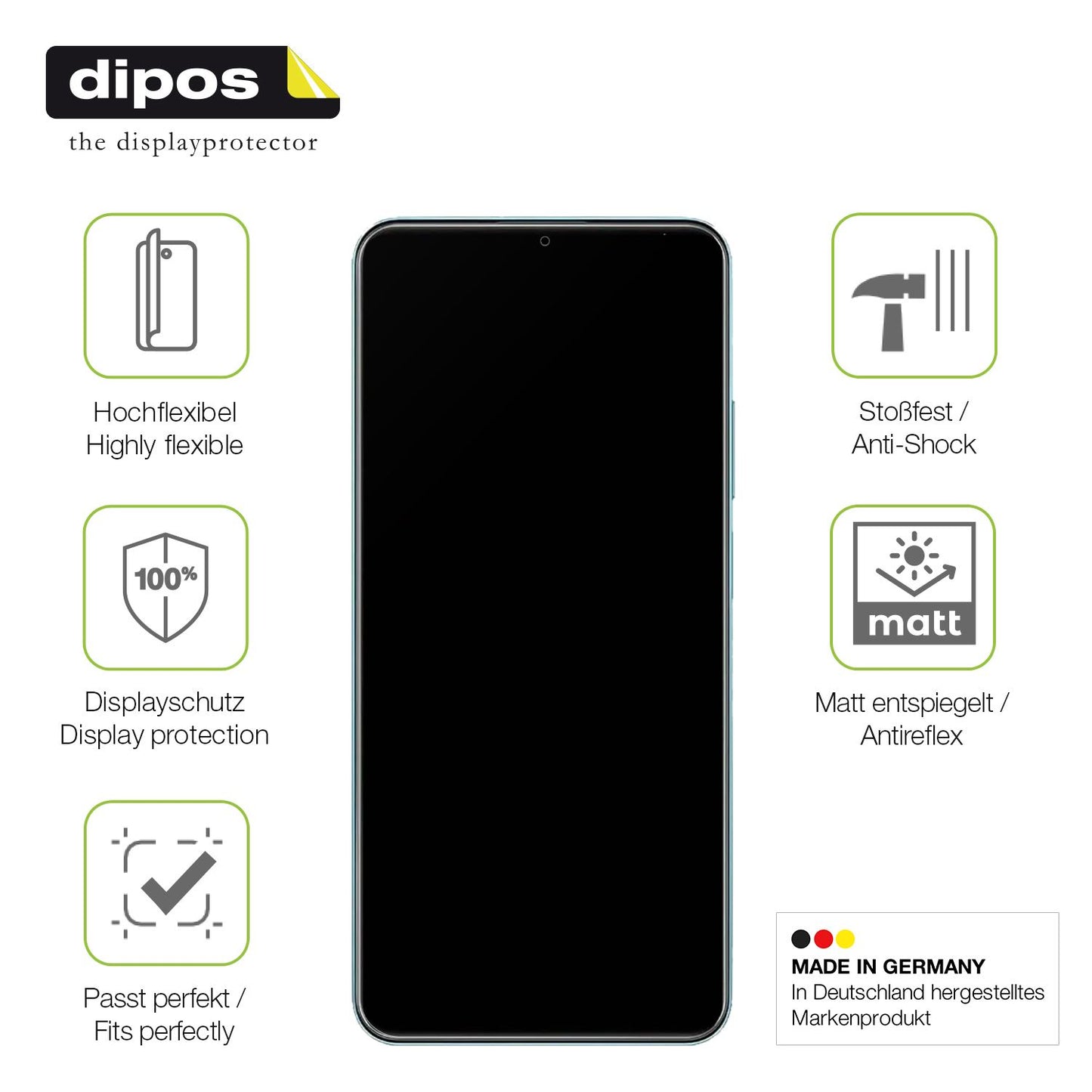 2x Full Cover Schutzfolie matt für Realme Note 50