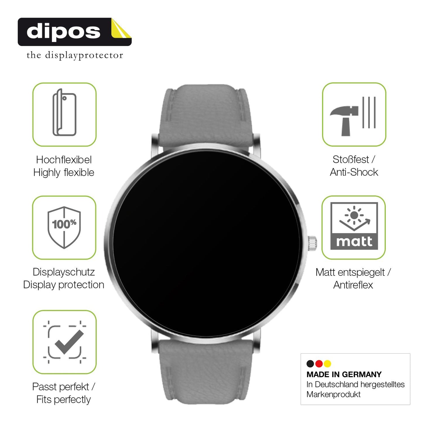 2x Full Cover Schutzfolie matt für Pireware Slim Smartwatch