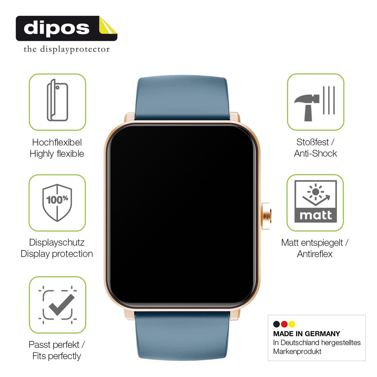 2x Full Cover Schutzfolie matt für Huakua G50 Smartwatch