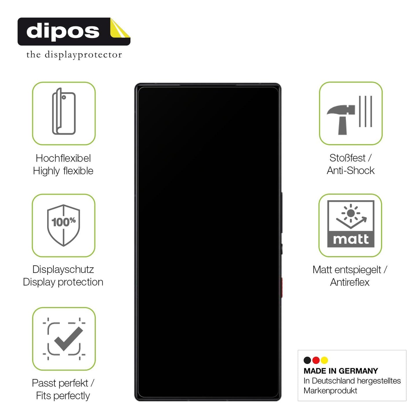 2x Full Cover Schutzfolie matt für Nubia Redmagic 9 Pro