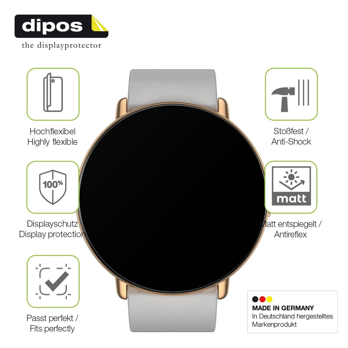 2x Full Cover Schutzfolie matt für Zepp E Smartwatch