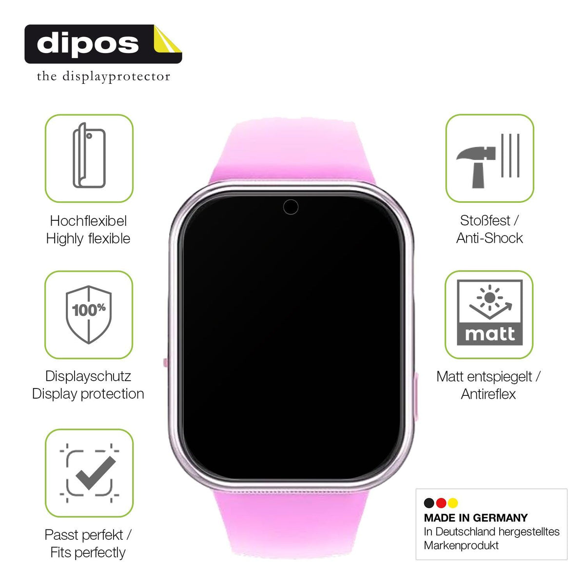2x Full Cover Schutzfolie matt für Igreeman Kinder Smartwatch