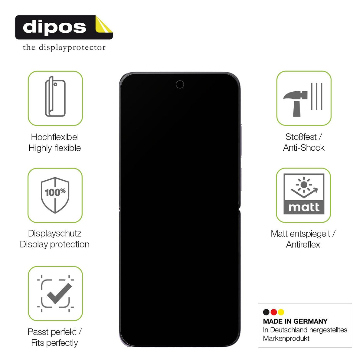 2x Full Cover Schutzfolie matt für Xiaomi Mi Mix Flip (Innenseite)