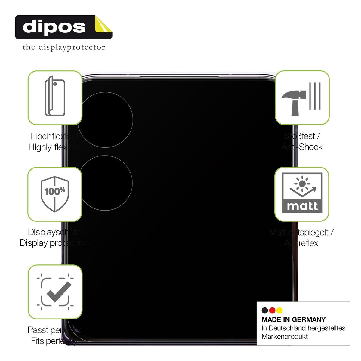 2x Full Cover Schutzfolie matt für Xiaomi Mi Mix Flip (Frondisplay)