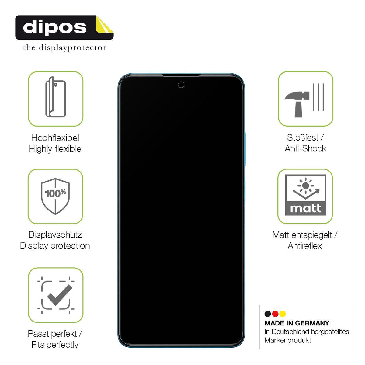 2x Full Cover Schutzfolie matt für Xiaomi Redmi Note 12 Pro 4G 2209116AG