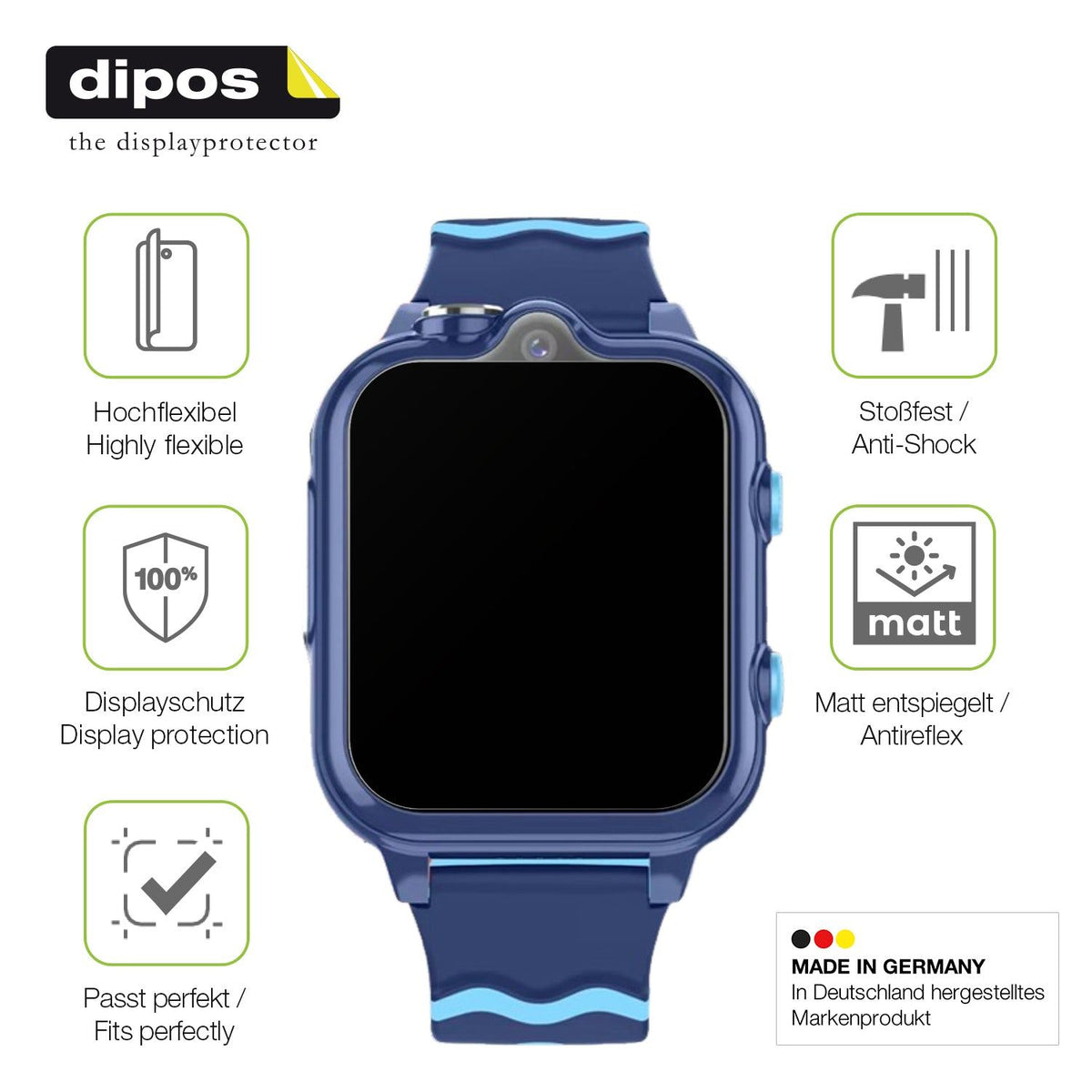 2x Full Cover Schutzfolie matt für Sytifro D35 Kindersmartwatch