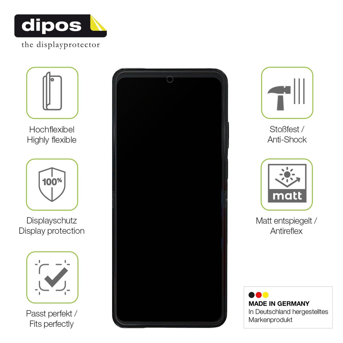 2x Full Cover Schutzfolie matt für ZTE Nubia Flip 2