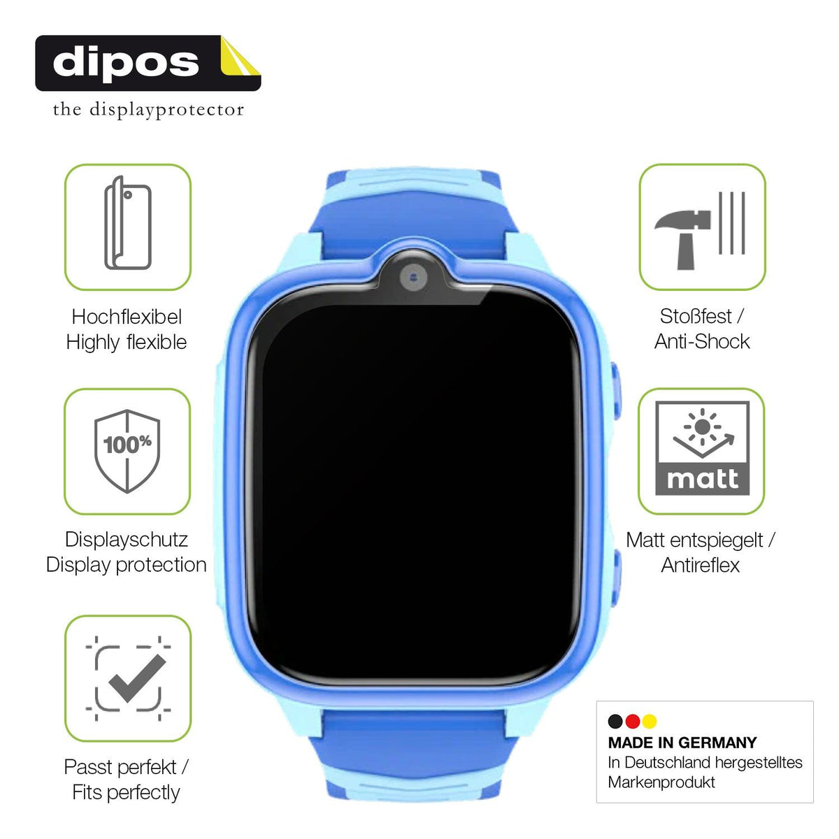 2x Full Cover Schutzfolie matt für Blackview Z10 Smartwatch 1.83 Zoll