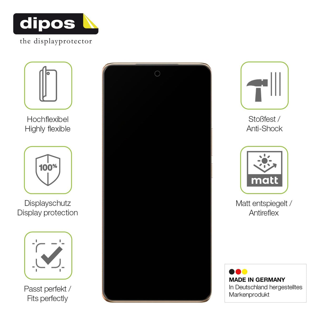 2x Full Cover Schutzfolie matt für Vivo T3 Pro