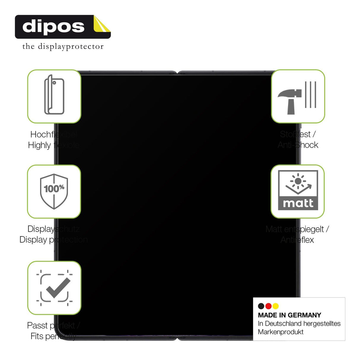 2x Full Cover Schutzfolie matt für Oppo Find N5 Innenseite