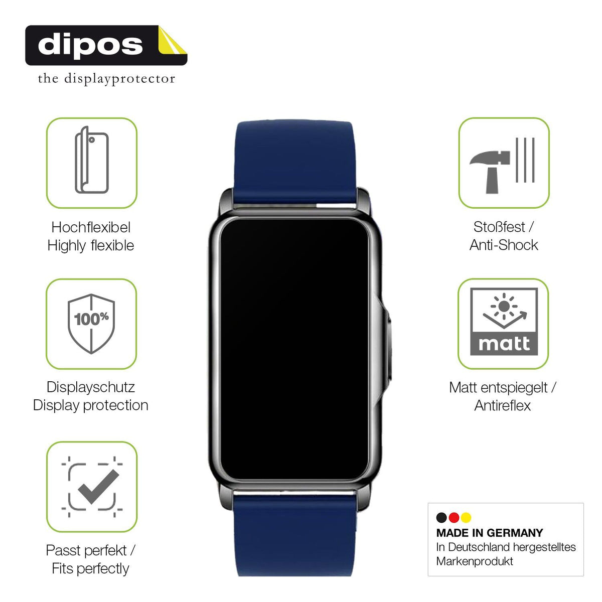 2x Full Cover Schutzfolie matt für Moikmlih 1.47 Zoll Smartwatch