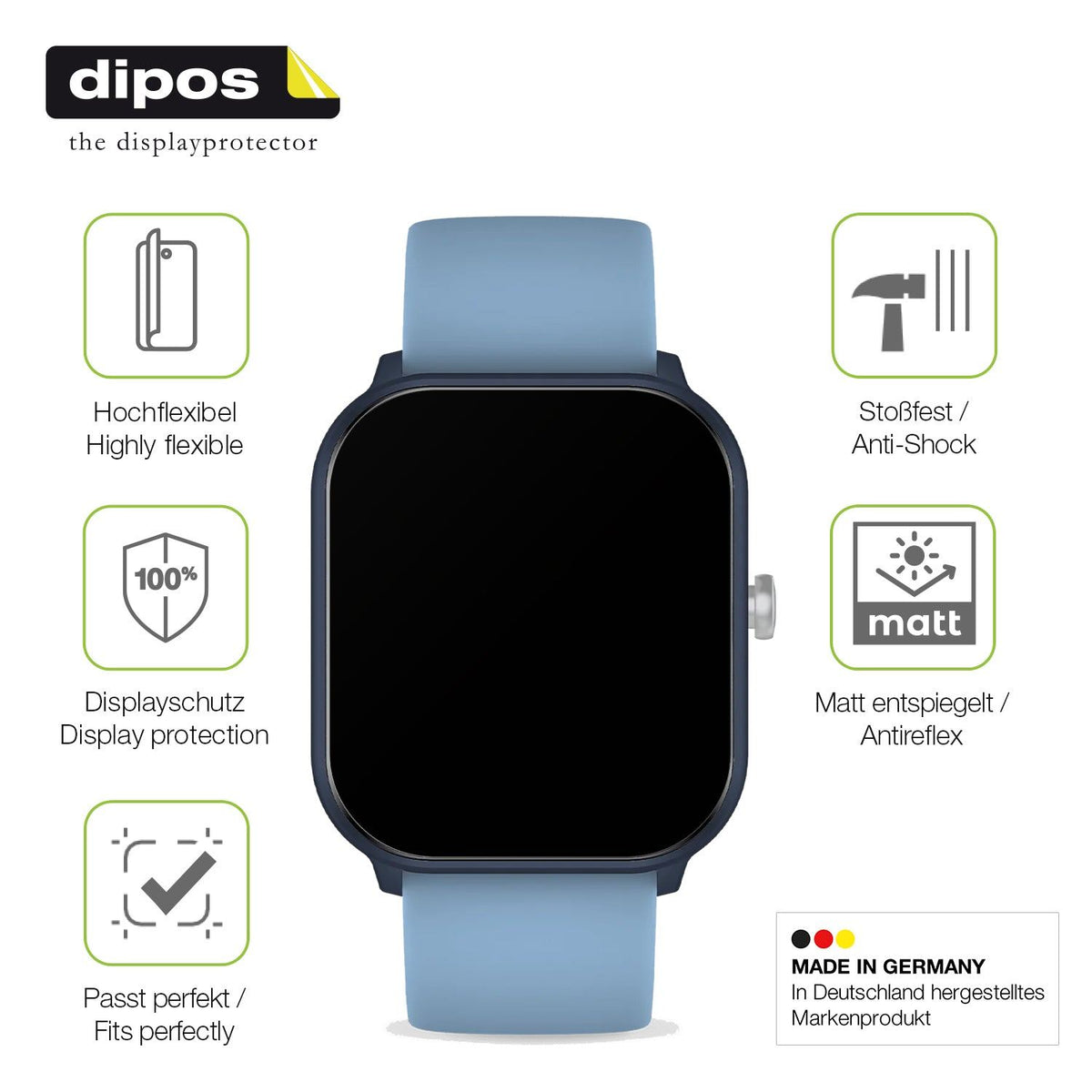 2x Full Cover Schutzfolie matt für Ice-Watch Ice Smart Junior 3.0
