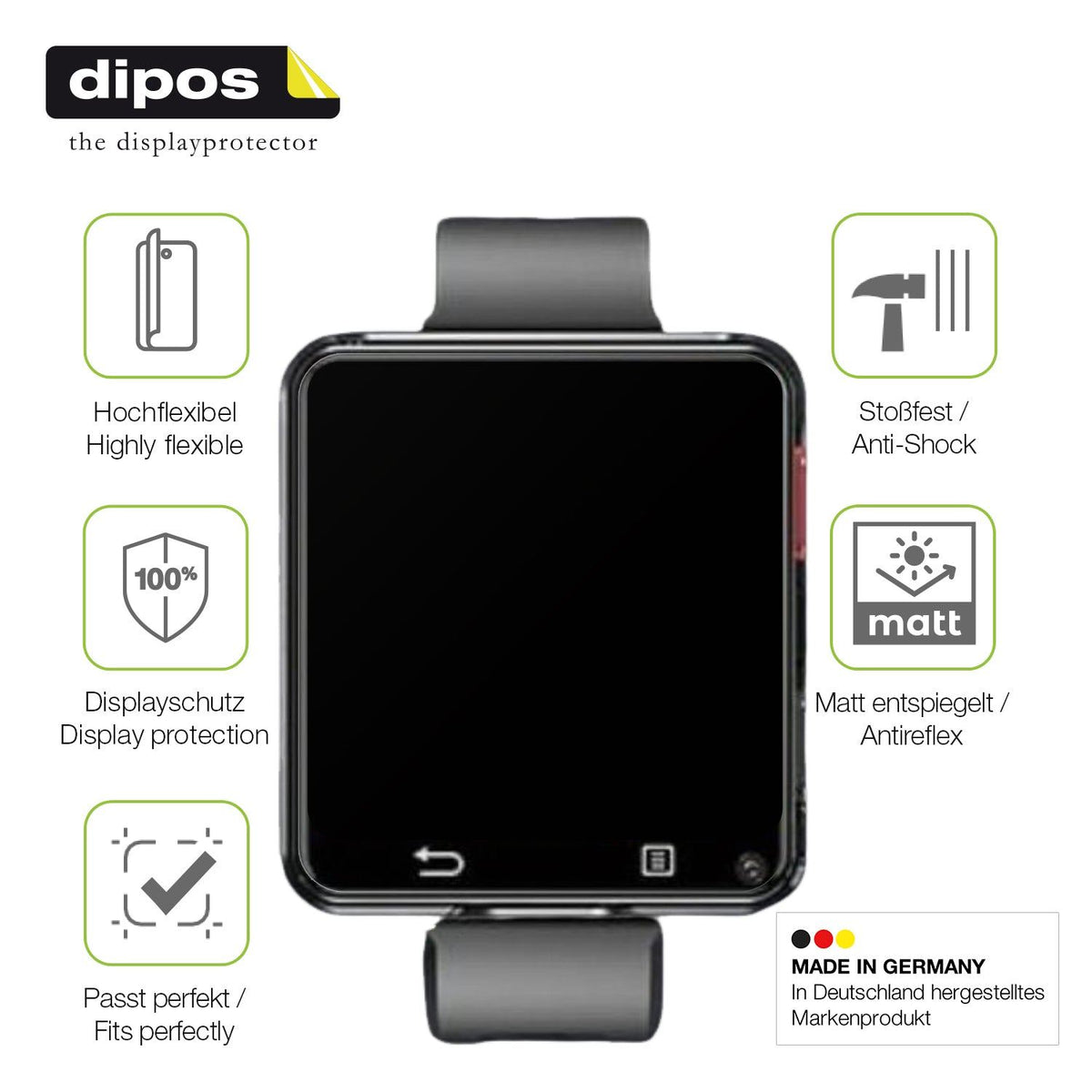 2x Full Cover Schutzfolie matt für AIEK 4G Smartwatch 2.64 Zoll