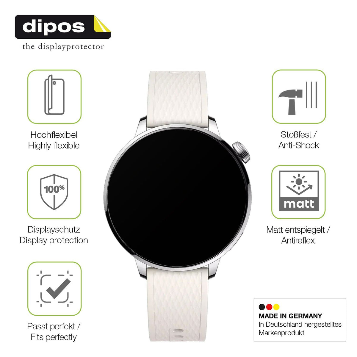 2x Full Cover Schutzfolie matt für Oppo Watch X2 Mini