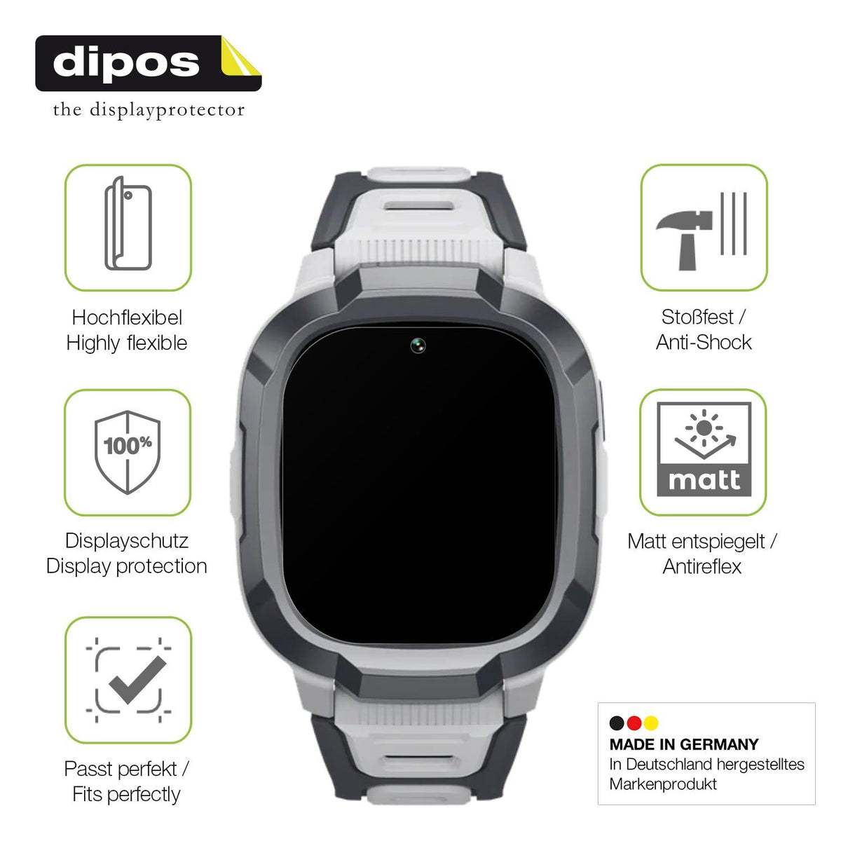 2x Full Cover Schutzfolie matt für Mibro P6 Smartwatch 1.4 Zoll