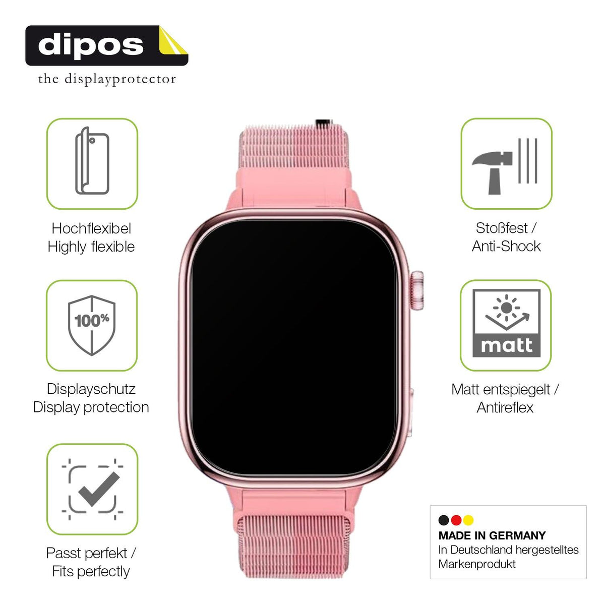 2x Full Cover Schutzfolie matt für JoJoego Smartwatch Kinder