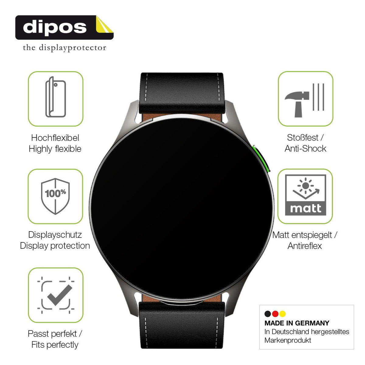 2x Full Cover Schutzfolie matt für Infinix XWatch Pods