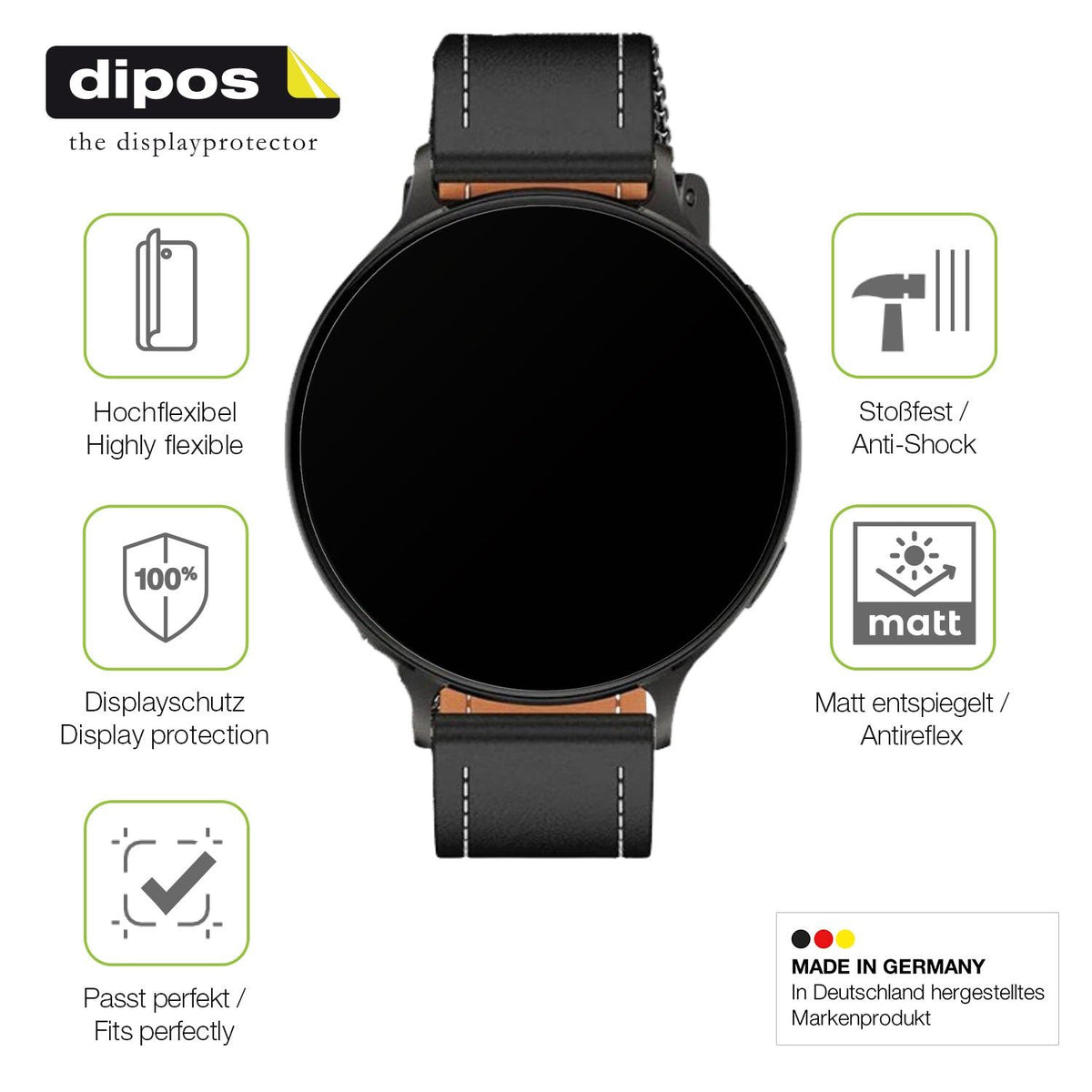 2x Full Cover Schutzfolie matt für Pireware Nano Smartwatch