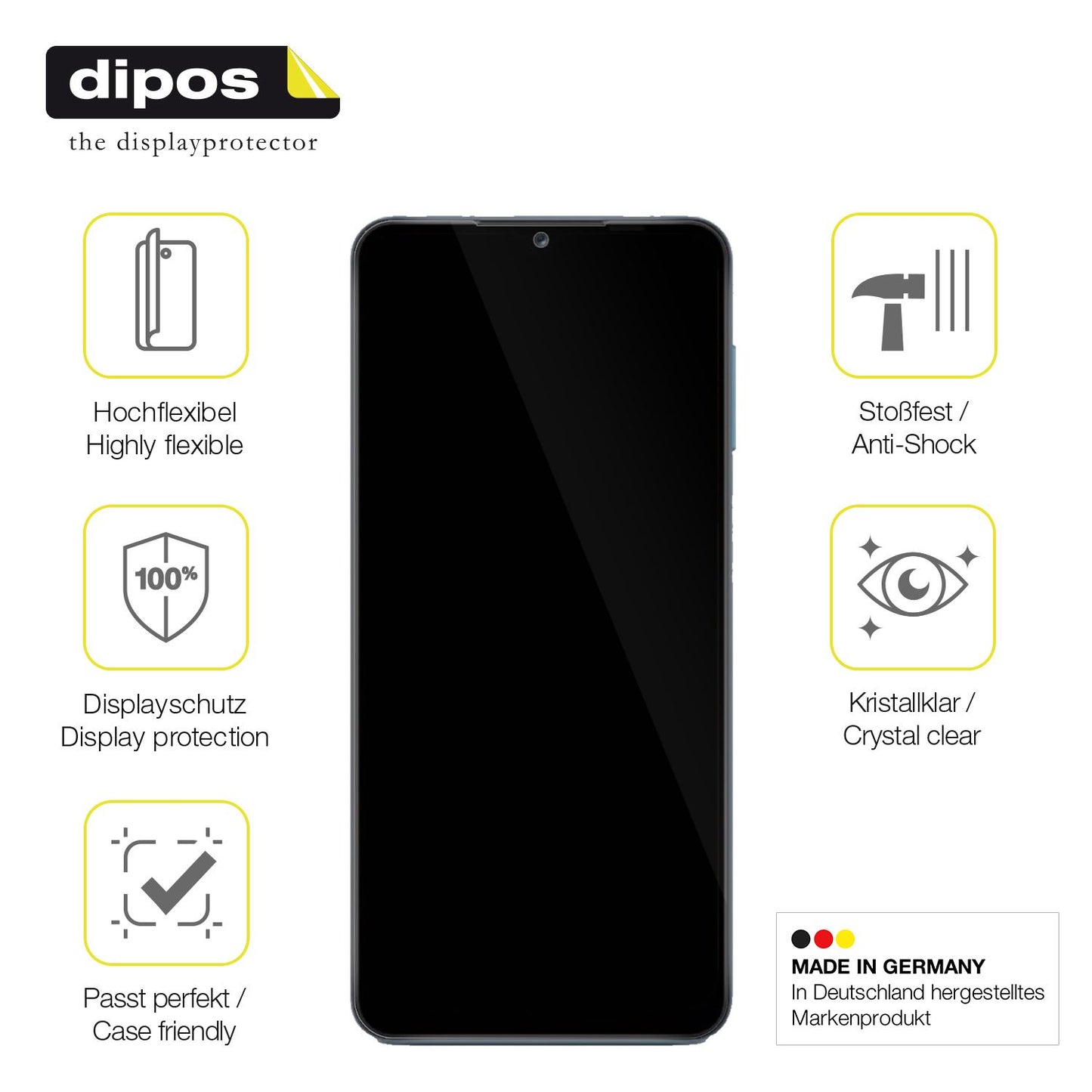 Displayschutz hergestellt in Deutschland, höchste Qualität made in Germany