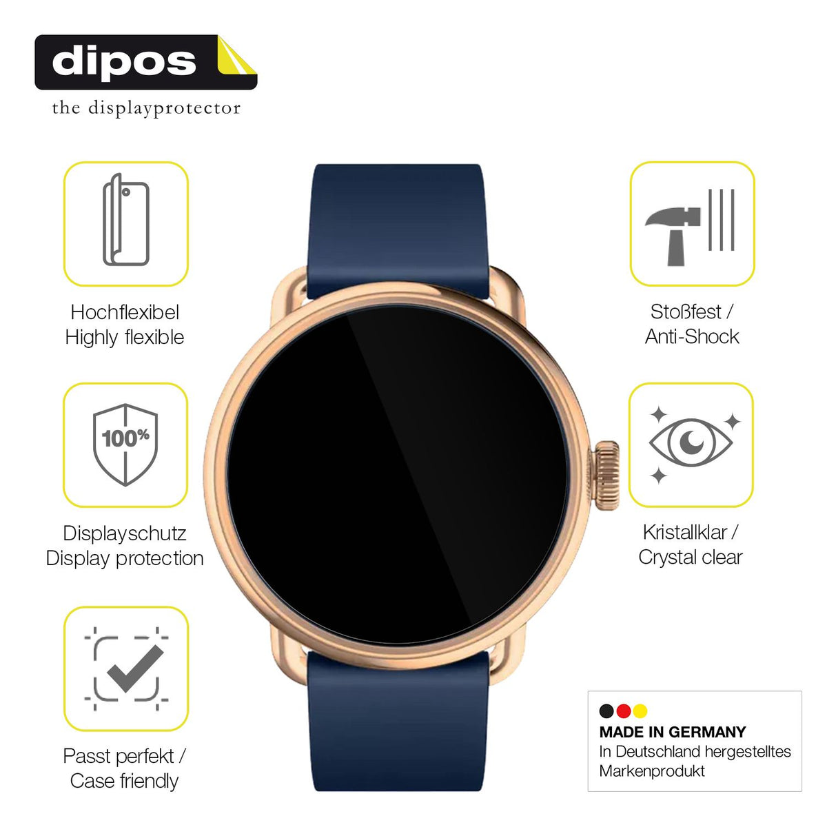 2x 3D Full Cover Schutzfolie für Withings Scanwatch 2 38mm