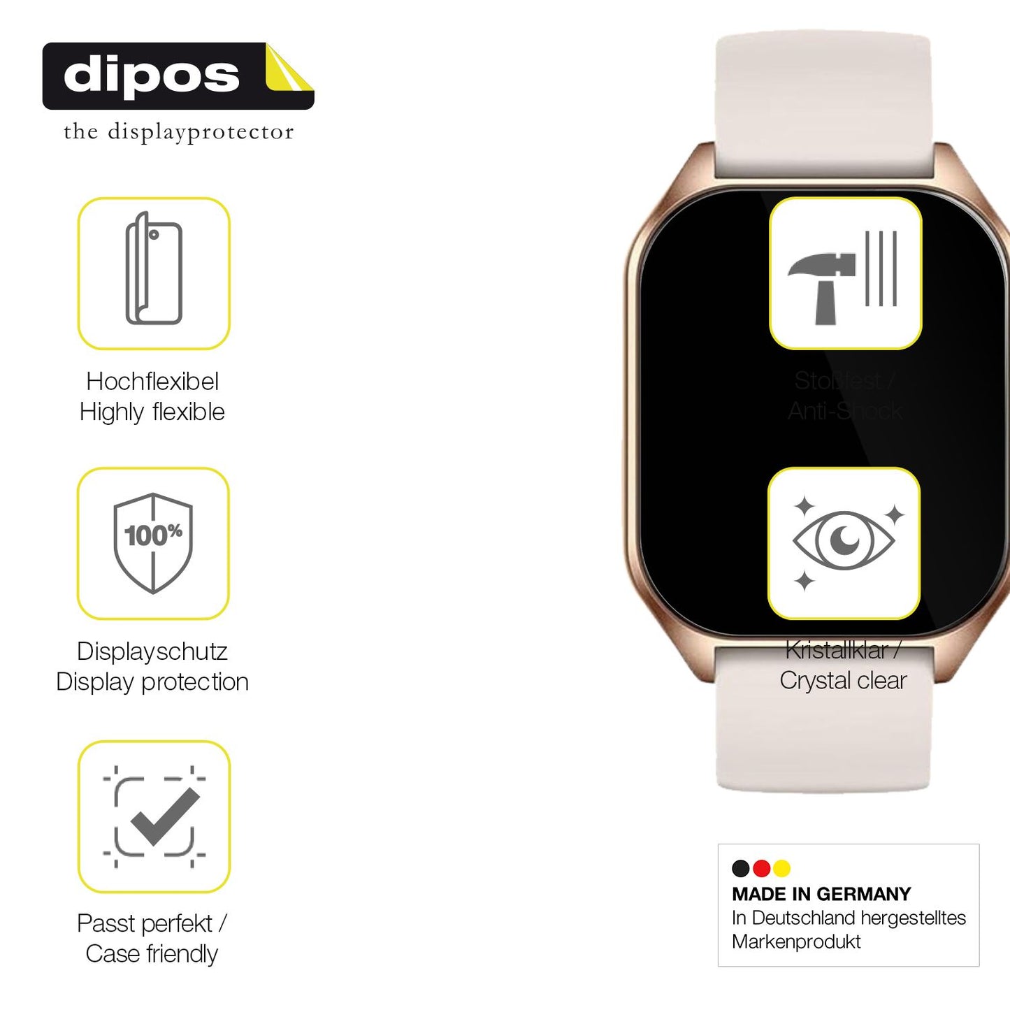2x 3D Full Cover Schutzfolie für ZIMAOER Smartwatch 1.85 Zoll