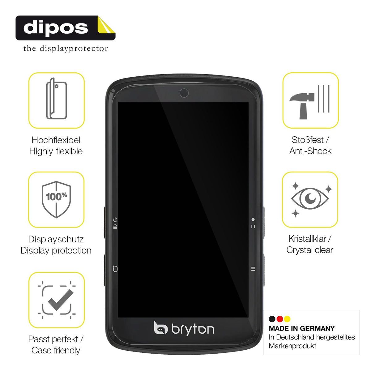 2x 3D Full Cover Schutzfolie für Bryton Rider S810
