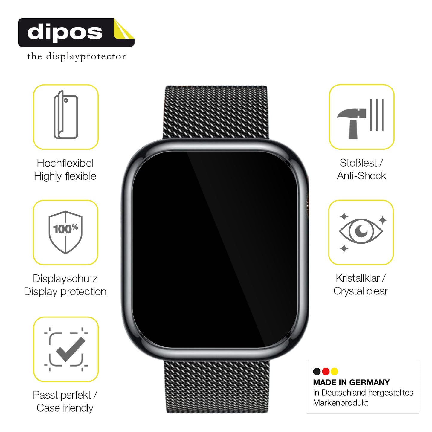 2x 3D Full Cover Schutzfolie für Ruxingx 1.47 Zoll Smartwatch
