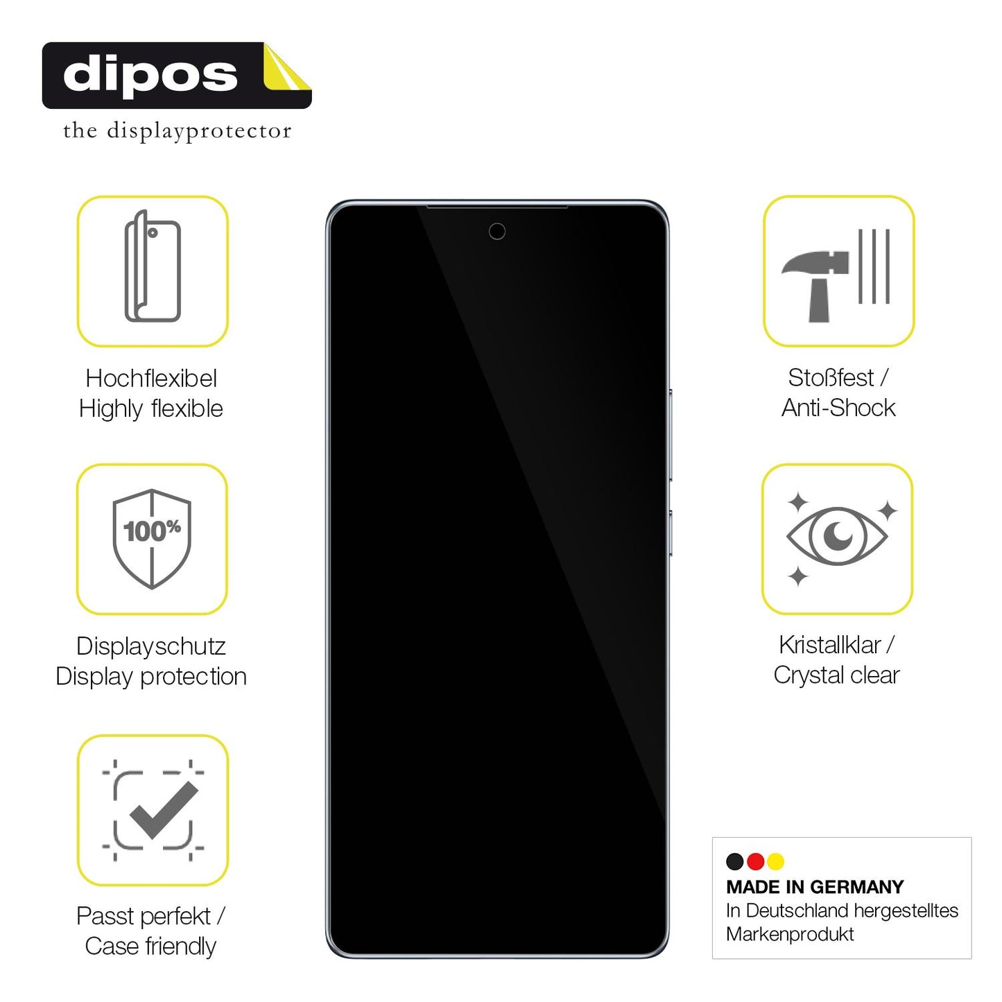 2x 3D Full Cover Schutzfolie für Tecno Camon 30