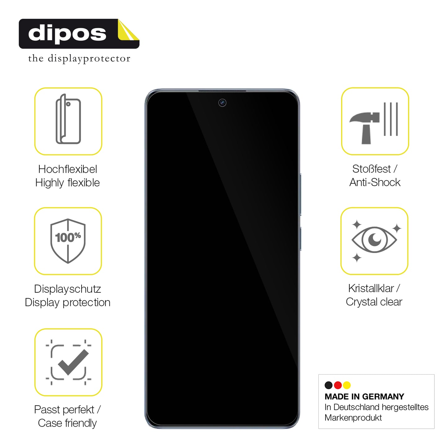 2x 3D Full Cover Schutzfolie für Realme Narzo 70 Pro 5G