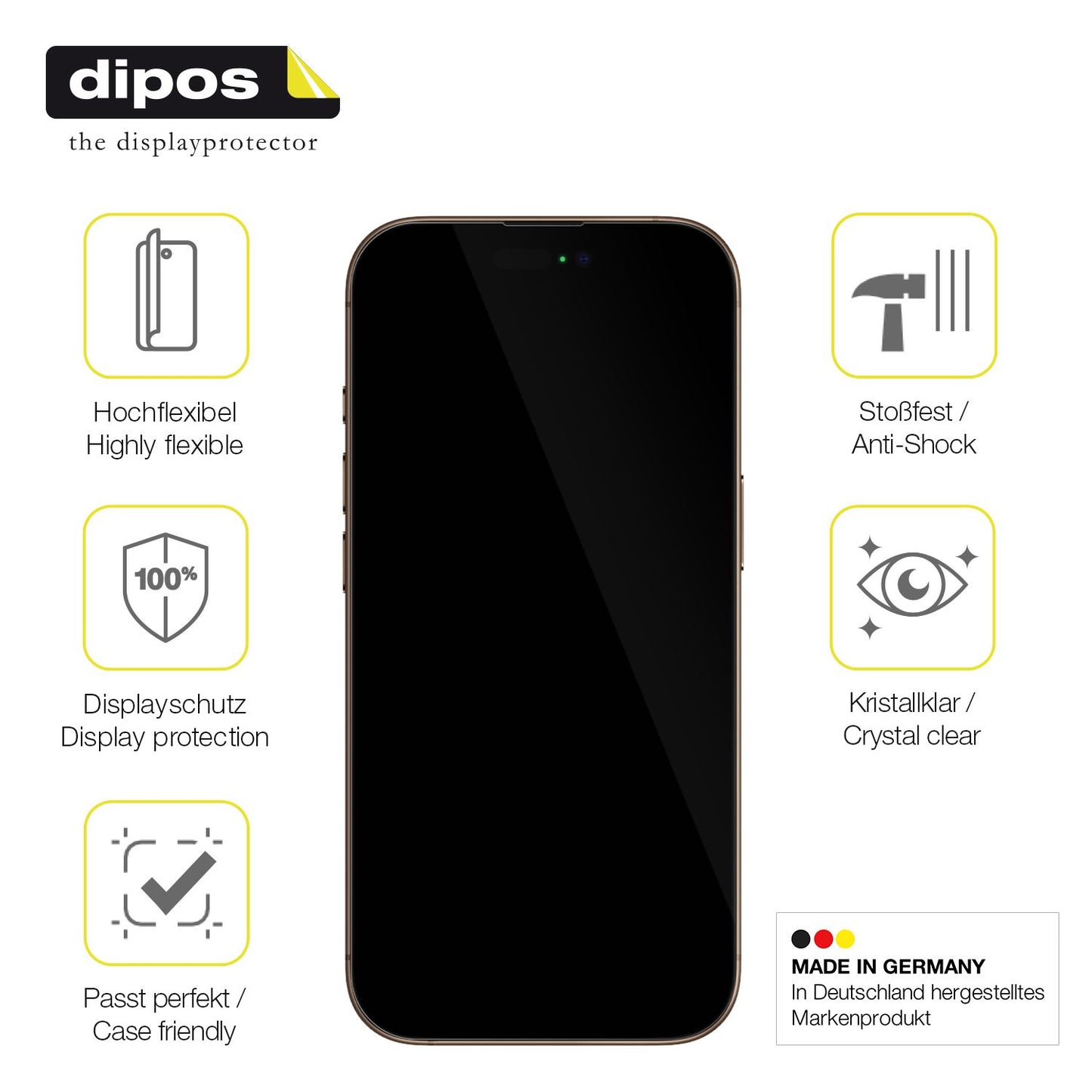 2x 3D Full Cover Schutzfolie für Apple iPhone 16 Pro