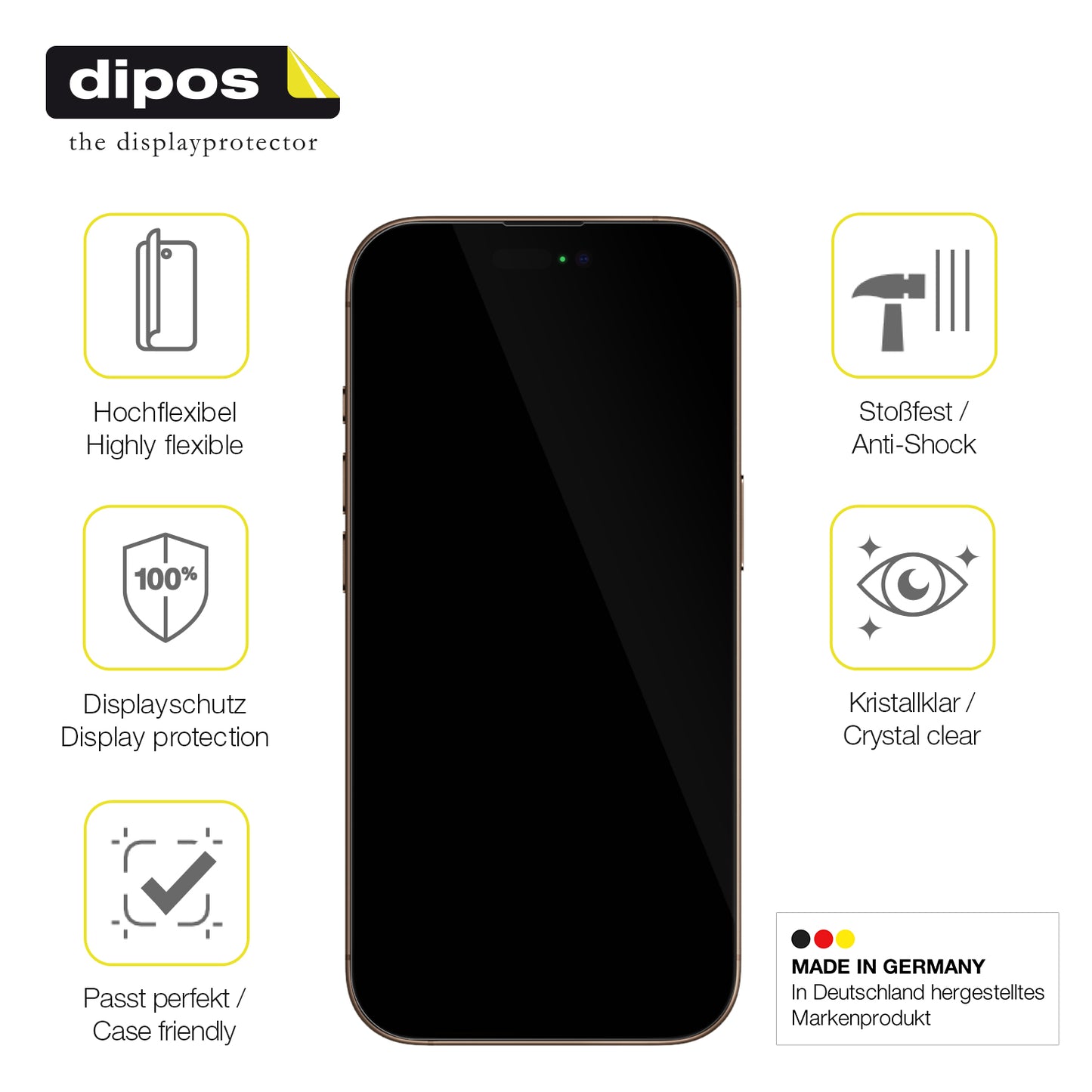 2x 3D Full Cover Schutzfolie für Apple iPhone 16 Pro