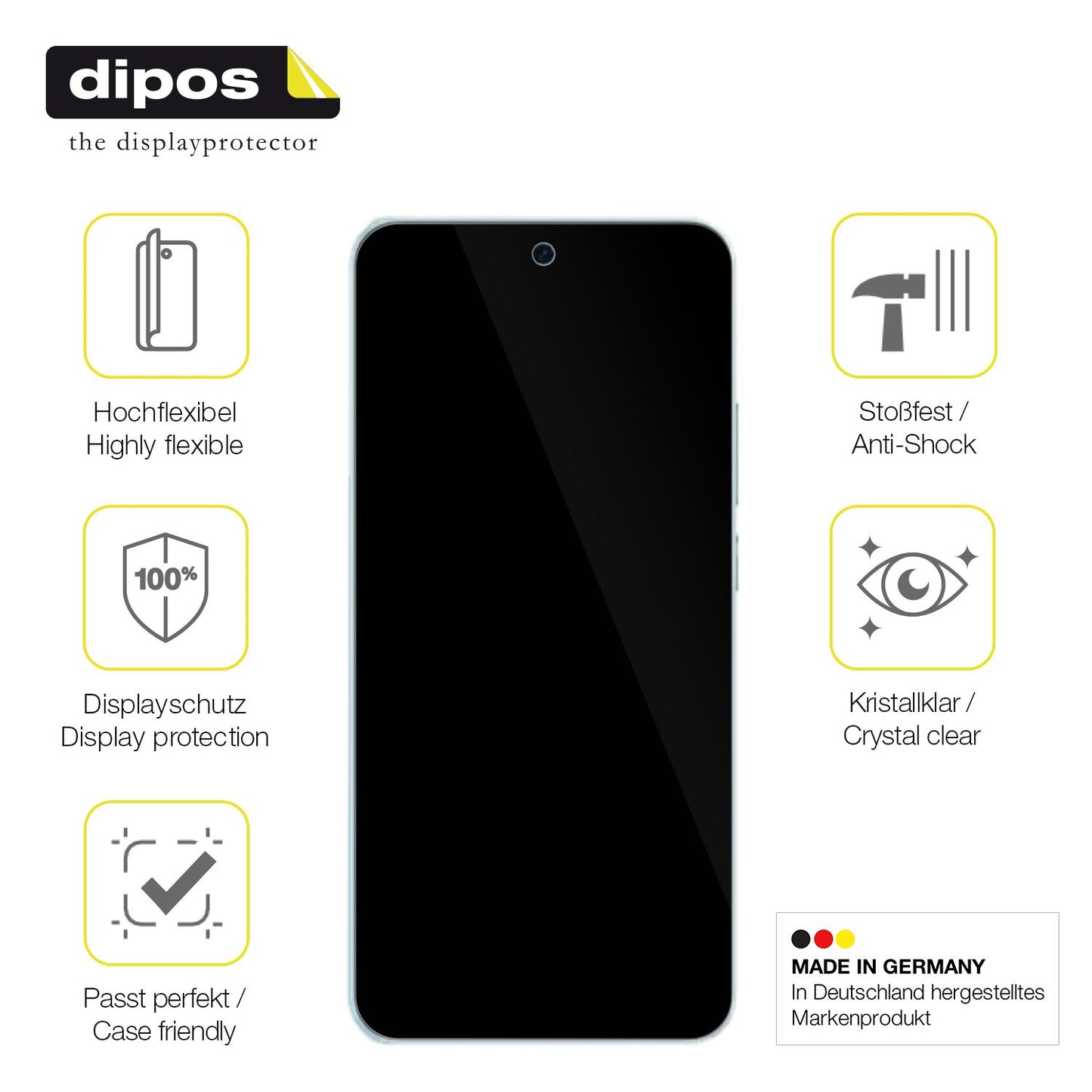 2x 3D Full Cover Schutzfolie für Vivo V60