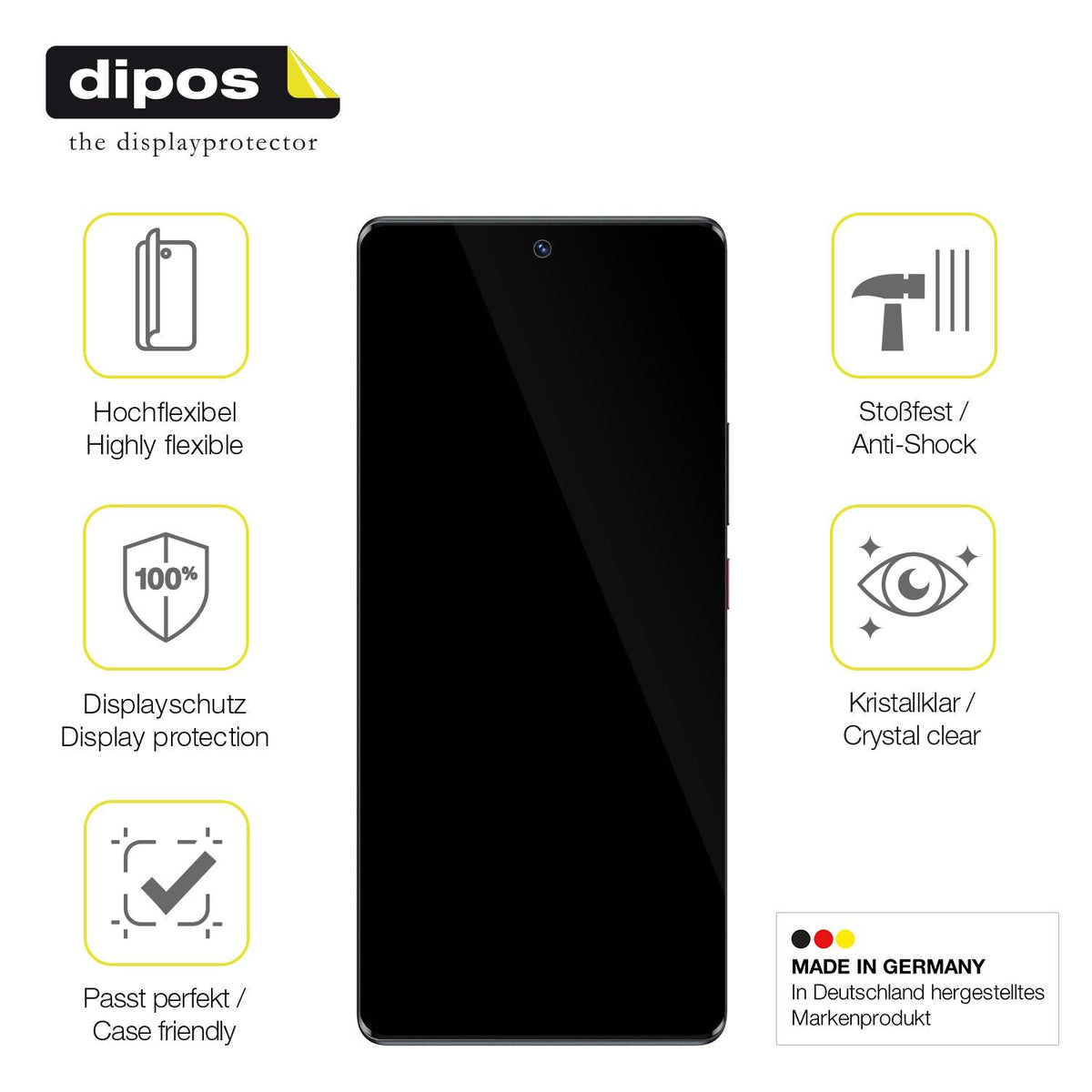 2x 3D Full Cover Schutzfolie für ZTE Blade V50