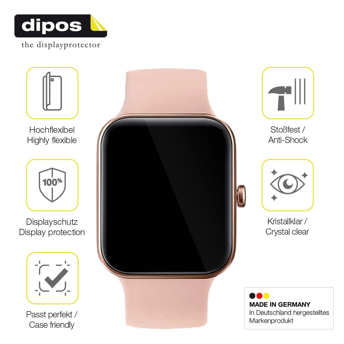 3x 3D Full Cover Schutzfolie für AooDen Smartwatch